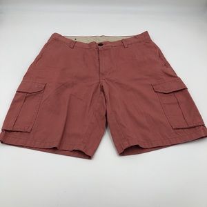 Cotton Cargo Shorts-Salmon color